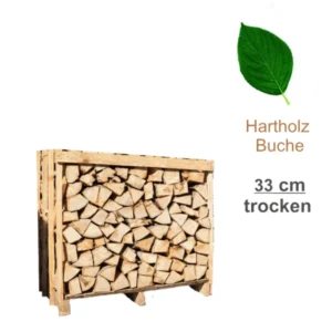 Premium Buchenbrennholz ofenfertig 33cm trocken 1,25 Ster Netzbox