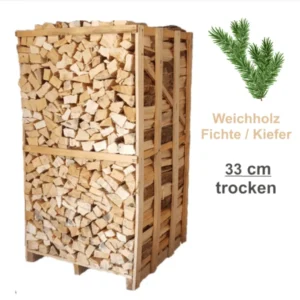 Weichholz Fichte Kiefer ofenfertig 33cm trocken 2 Ster Box