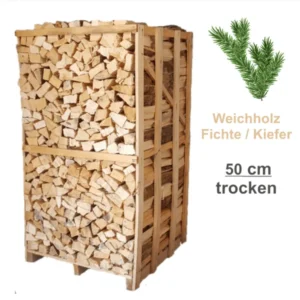 Weichholz Fichte Kiefer ofenfertig 50cm trocken 2 Ster Box