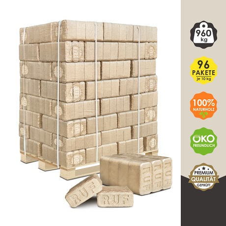 RUF Mischholzbriketts (70 % Eiche / 30% Kiefer) 960 kg