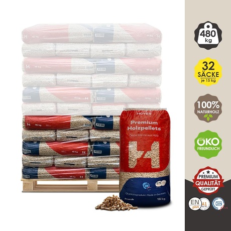 Holzpellets Hoyer (ENplusA1) 480 kg